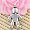 Metal Zinc Alloy Silver Tone People Pendant For Necklace DIY Jewelry Making Accessories 28x16mm Sold By KG
