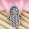 Metal Zinc Alloy Silver Tone Hands Pendant For Necklace DIY Jewelry Making Accessories 15x12mm Sold By KG
