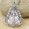 Metal Zinc Alloy Silver Tone Pendant For Necklace DIY Jewelry Making Accessories 42x28mm Sold By KG
