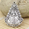 Metal Zinc Alloy Silver Tone Pendant For Necklace DIY Jewelry Making Accessories 42x28mm Sold By KG