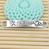 Antique Silver with "Amor" Connectors Pendant Tibetan silver Bracelet Clasps Beads 38x6mm Sold By KG