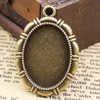 Zinc Alloy Cabochon Settings. Fashion Jewelry Findings.28x40mm Inner dia:20x28mm. Sold by KG
