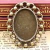 Zinc Alloy Cabochon Settings. Fashion Jewelry Findings.30x37mm Inner dia:18x25mm. Sold by KG