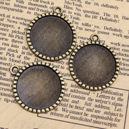 Zinc Alloy Cabochon Settings. Fashion Jewelry Findings.30x34mm Inner dia:25mm. Sold by KG