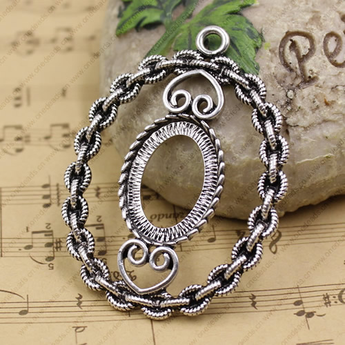 Zinc Alloy Cabochon Settings. Fashion Jewelry Findings.45x61mm Inner dia:18x25mm. Sold by PC