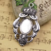 Zinc Alloy Cabochon Settings. Fashion Jewelry Findings.45x72mm Inner dia:18x25mm. Sold by PC