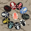 Flat Back Resin Skeleton Cameos Cabochons For Settings Mixed colors Jewelry Pendant DIY-Accessories 18x25mm Sold by PC  
