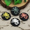 Flat Back Resin Round Octopus Cameos Cabochons For Settings Mixed colors Jewelry Pendant DIY-Accessories 24x24mm Sold by PC  
