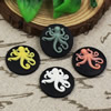 Flat Back Resin Round Octopus Cameos Cabochons For Settings Mixed colors Jewelry Pendant DIY-Accessories 24x24mm Sold by PC  