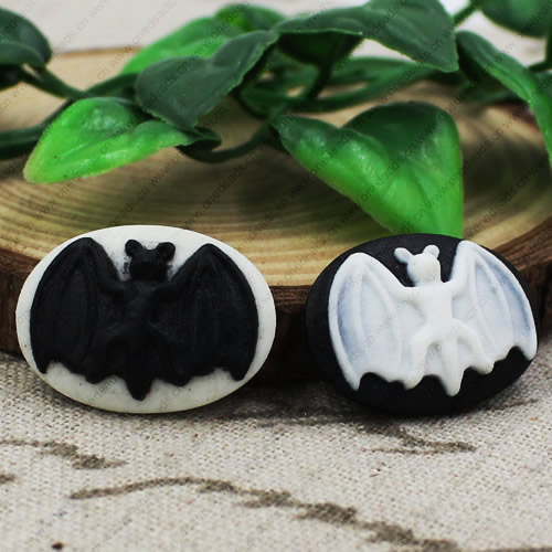 Flat Back Resin Bat Cameos Cabochons For Settings Mixed colors Jewelry Pendant DIY-Accessories 18x25mm Sold by PC  