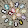 Flat Back Resin People Head  Cameos Cabochons For Settings Mixed colors Jewelry Pendant DIY-Accessories 18x25mm Sold by PC  
