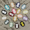 Flat Back Resin People Head  Cameos Cabochons For Settings Mixed colors Jewelry Pendant DIY-Accessories 18x25mm Sold by PC  