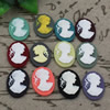 Flat Back Resin People Head Cameos Cabochons For Settings Mixed colors Jewelry Pendant DIY-Accessories 18x25mm Sold by PC  

