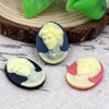 Flat Back Resin People Head Cameos Cabochons For Settings Mixed colors Jewelry Pendant DIY-Accessories 18x25mm Sold by PC  
