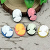 Flat Back Resin People Head Cameos Cabochons For Settings Mixed colors Jewelry Pendant DIY-Accessories 18x25mm Sold by PC  
