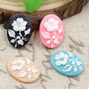 Flat Back Resin Flower Cameos Cabochons For Settings Mixed colors Jewelry Pendant DIY-Accessories 18x13mm Sold by PC  
