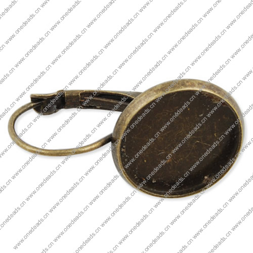 Copper Earring Finding，Round Blank Setting Bezel Blank Base Cabochon Earring Base 14x14mm inner Size , Sold by PC