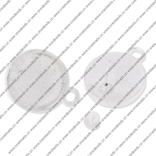 Copper Earring Finding，Round Blank Setting Bezel Blank Base Cabochon Earring Base 14x14mm inner Size , Sold by PC