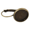 Copper Earring Finding，Round Blank Setting Bezel Blank Base Cabochon Earring Base 16x16mm inner Size , Sold by PC
