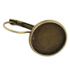 Copper Earring Finding，Round Blank Setting Bezel Blank Base Cabochon Earring Base 20x20mm inner Size , Sold by PC
