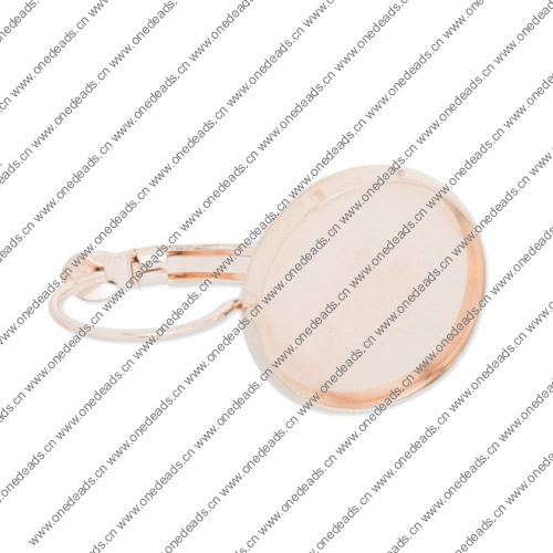 Copper Earring Finding，Round Blank Setting Bezel Blank Base Cabochon Earring Base 16x16mm inner Size , Sold by PC