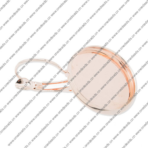 Copper Earring Finding，Round Blank Setting Bezel Blank Base Cabochon Earring Base 18x18mm inner Size , Sold by PC