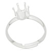 6mm Inner Size Ring Metal Zinc Alloy Crown Blank Setting Bezel Blank Cabochon Ring Base For DIY Ring , Sold by PC
