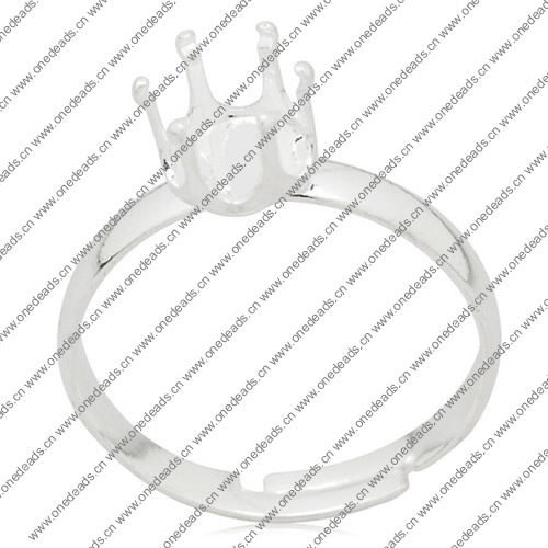 6mm Inner Size Ring Metal Zinc Alloy Crown Blank Setting Bezel Blank Cabochon Ring Base For DIY Ring , Sold by PC
