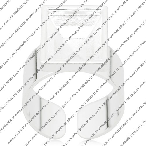 14x10mm Inner Size Ring Metal Zinc Alloy Rectangle Blank Setting Bezel Blank Cabochon Ring Base For DIY Ring , Sold by PC