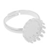 16mm Inner Size Ring Metal Copper Crown Blank Setting Bezel Blank Cabochon Ring Base For DIY Ring , Sold by PC
