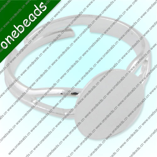 10mm Inner Size Ring Metal Zinc Alloy Round Blank Setting Bezel Blank Cabochon Ring Base For DIY Ring , Sold by PC