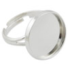 18mm Inner Size Ring Metal Zinc Alloy Round Blank Setting Bezel Blank Cabochon Ring Base For DIY Ring , Sold by PC
