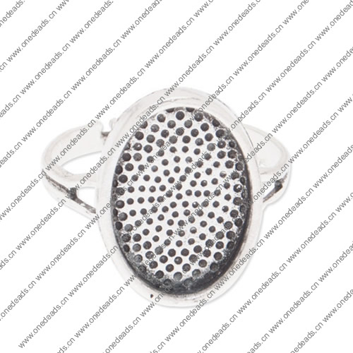 18x25mm Inner Size Ring Metal Zinc Alloy Oval Blank Setting Bezel Blank Cabochon Ring Base For DIY Ring , Sold by PC
