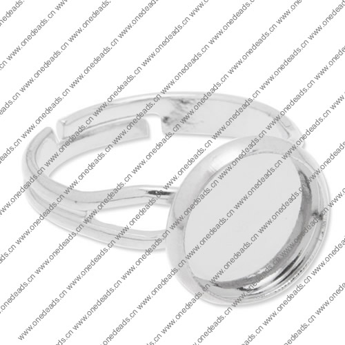 10mm Inner Size Ring Metal Zinc Alloy Round Blank Setting Bezel Blank Cabochon Ring Base For DIY Ring , Sold by PC