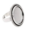 26.5mm Inner Size Ring Metal Zinc Alloy Round Blank Setting Bezel Blank Cabochon Ring Base For DIY Ring , Sold by PC