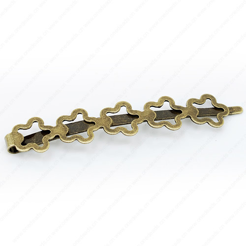 Copper Flower Baby Hair Snap Clips accessories for women hairgrips Barrettes Head hairpins Jewelry 67x7mm ,Sold by PC