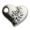 Pendant. Fashion Zinc Alloy jewelry findings. Heart 19x23mm Sold by KG
