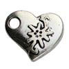 Pendant. Fashion Zinc Alloy jewelry findings. Heart 19x23mm Sold by KG