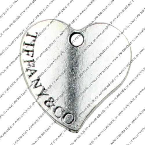 Pendant. Fashion Zinc Alloy jewelry findings. Heart 22x22mm Sold by KG