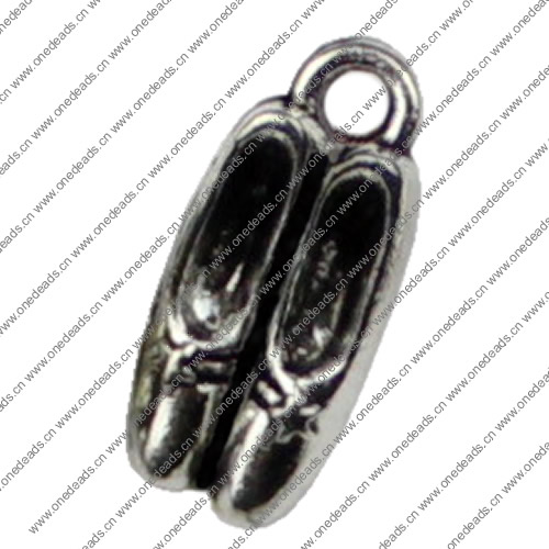 Pendant. Fashion Zinc Alloy jewelry findings. Shoes 7.5x16.5mm Sold by KG
