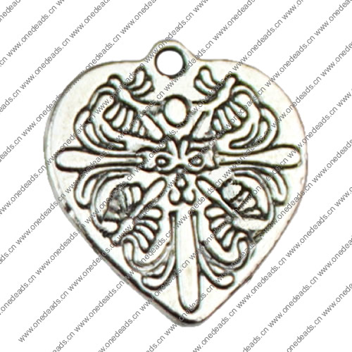 Pendant. Fashion Zinc Alloy jewelry findings. Heart 21x22mm Sold by KG