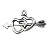 Pendant. Fashion Zinc Alloy jewelry findings. Heart 23x13mm Sold by KG
