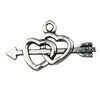 Pendant. Fashion Zinc Alloy jewelry findings. Heart 23x13mm Sold by KG