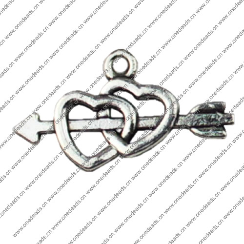 Pendant. Fashion Zinc Alloy jewelry findings. Heart 23x13mm Sold by KG