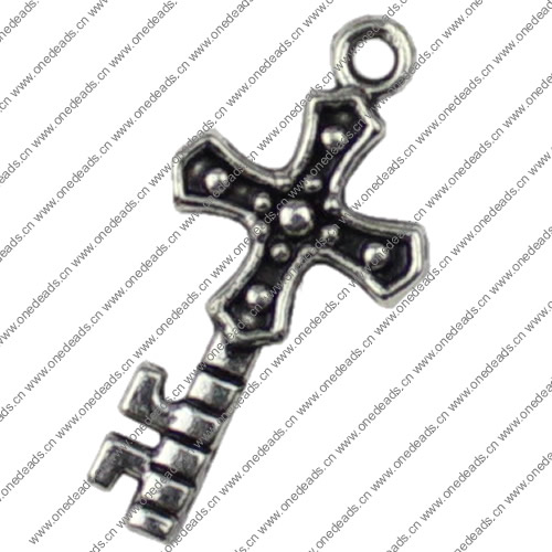 Pendant. Fashion Zinc Alloy jewelry findings. Key 13x25mm Sold by KG