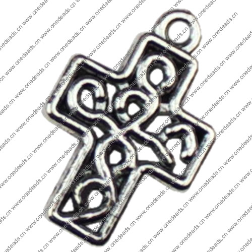 Pendant. Fashion Zinc Alloy jewelry findings. Cross 13x18mm Sold by KG