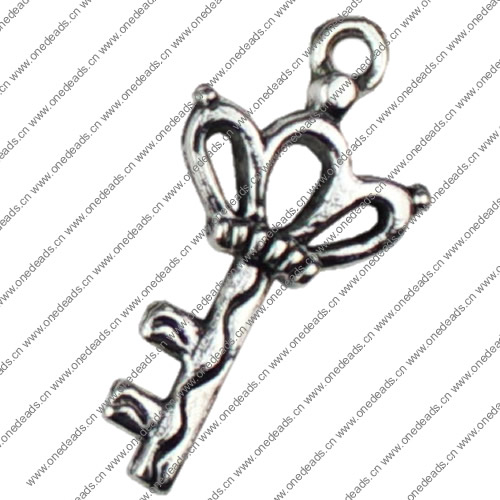 Pendant. Fashion Zinc Alloy jewelry findings. Key 14x26mm Sold by KG