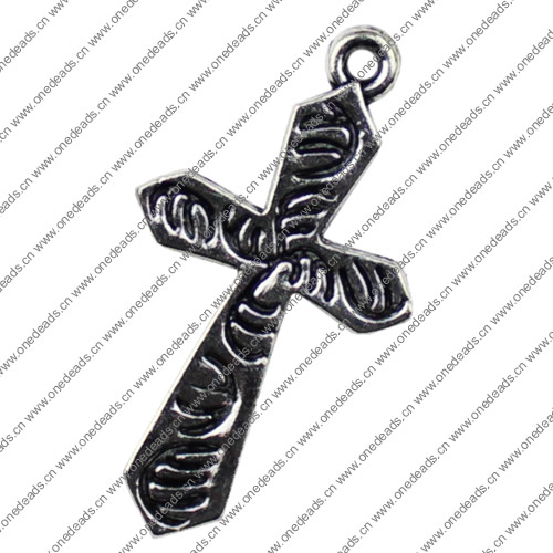 Pendant. Fashion Zinc Alloy jewelry findings. Cross 21x38mm Sold by KG