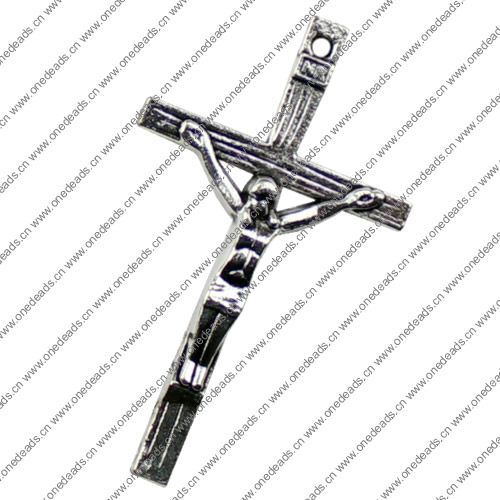 Pendant. Fashion Zinc Alloy jewelry findings. Cross 25x42mm Sold by KG