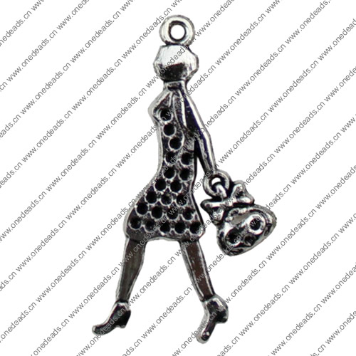 Pendant. Fashion Zinc Alloy jewelry findings. Girl 18x36mm Sold by KG